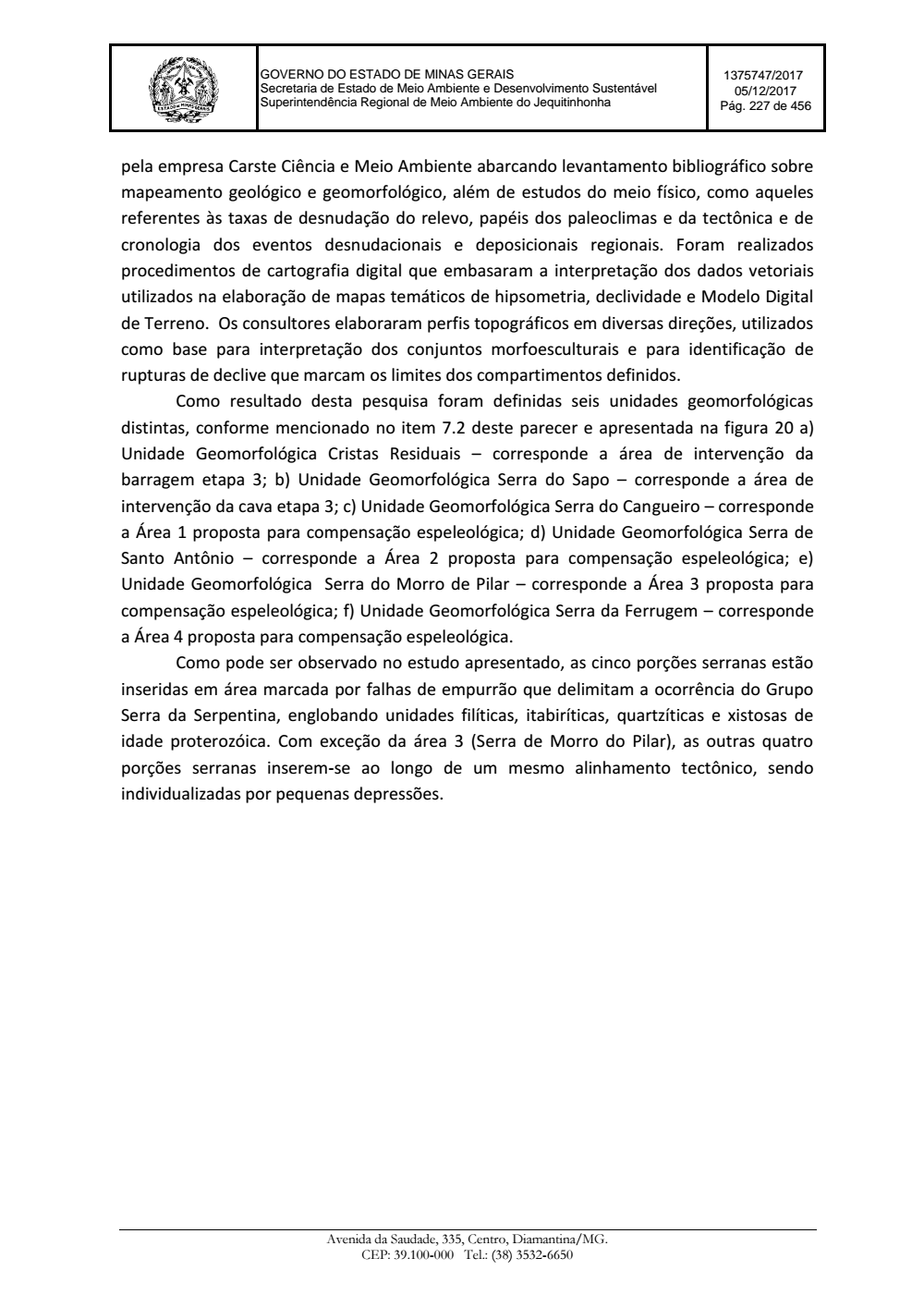 Page 227 from Parecer único da Secretaria de estado de Meio Ambiente e Desenvolvimento Sustentável (SEMAD)