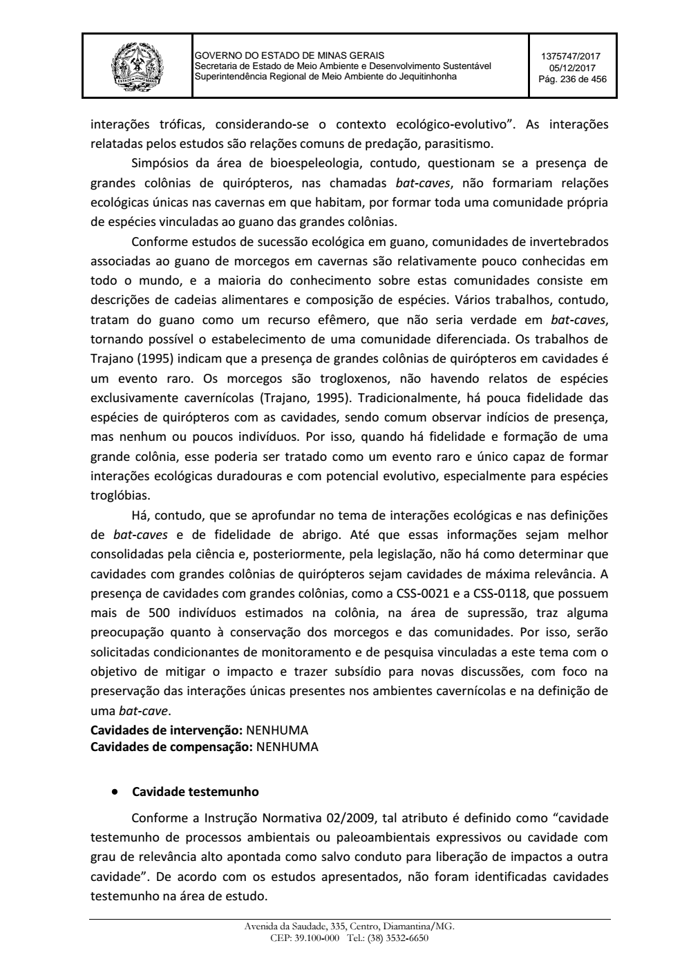 Page 236 from Parecer único da Secretaria de estado de Meio Ambiente e Desenvolvimento Sustentável (SEMAD)