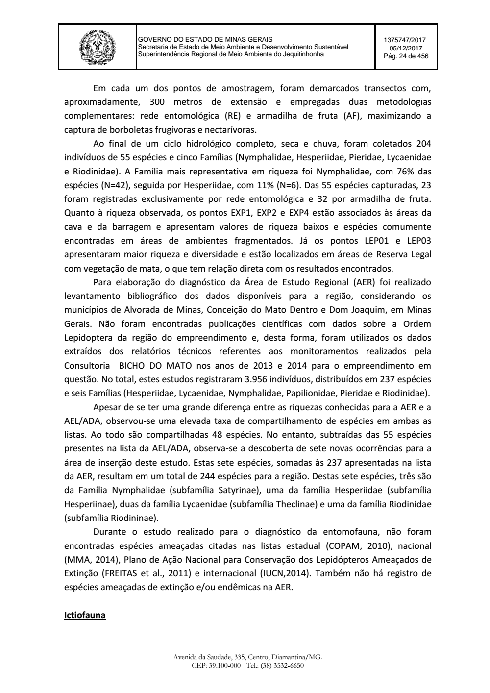 Page 24 from Parecer único da Secretaria de estado de Meio Ambiente e Desenvolvimento Sustentável (SEMAD)