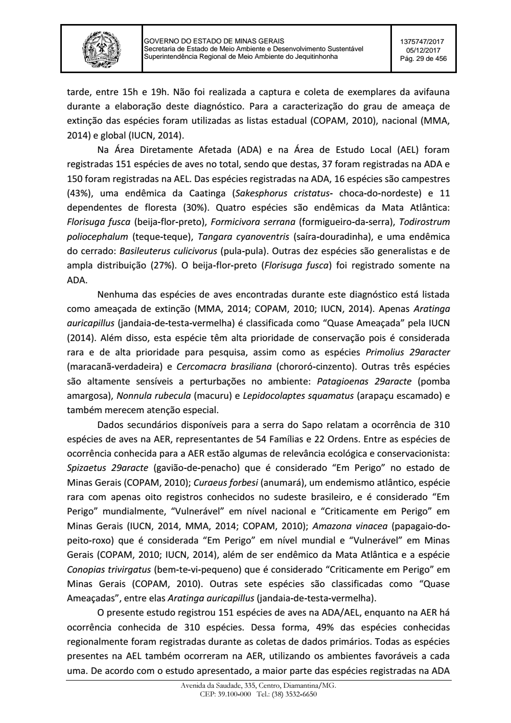Page 29 from Parecer único da Secretaria de estado de Meio Ambiente e Desenvolvimento Sustentável (SEMAD)