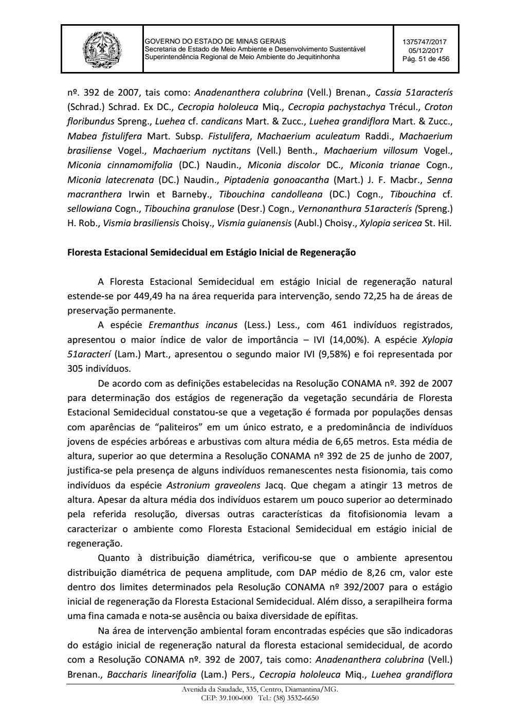 Page 51 from Parecer único da Secretaria de estado de Meio Ambiente e Desenvolvimento Sustentável (SEMAD)