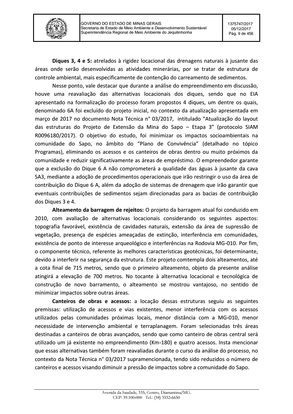 Page 9 from Parecer único da Secretaria de estado de Meio Ambiente e Desenvolvimento Sustentável (SEMAD)