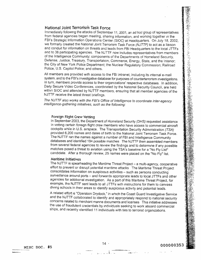 Page 20 of FBI Vault FBI Report Apr 2004