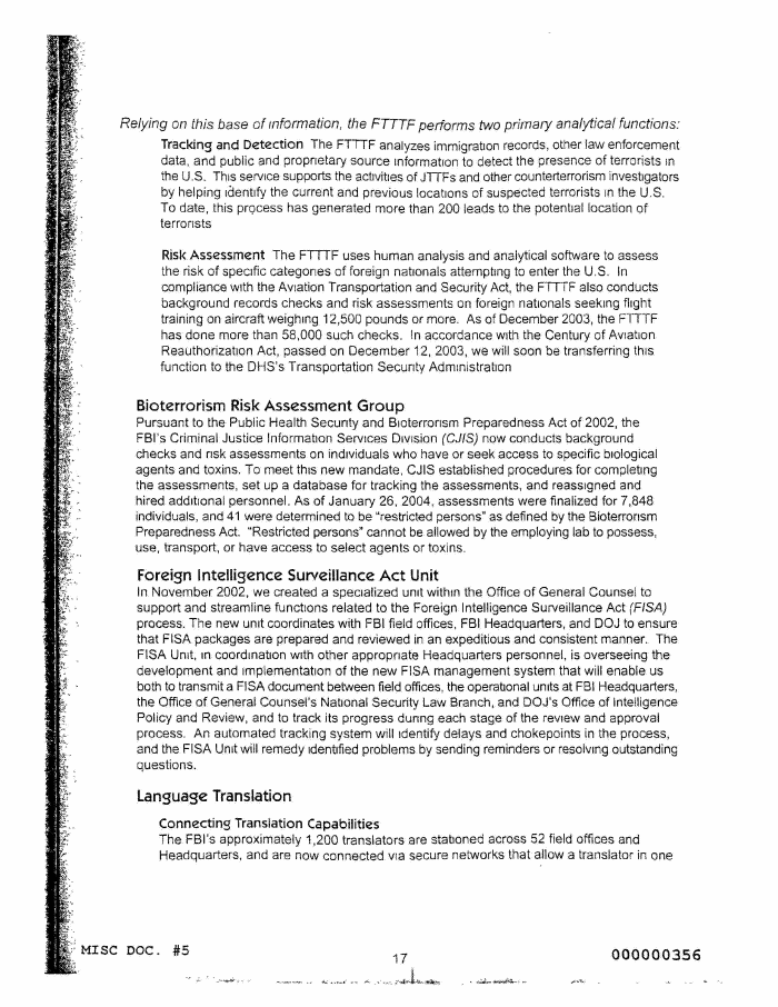 Page 23 of FBI Vault FBI Report Apr 2004