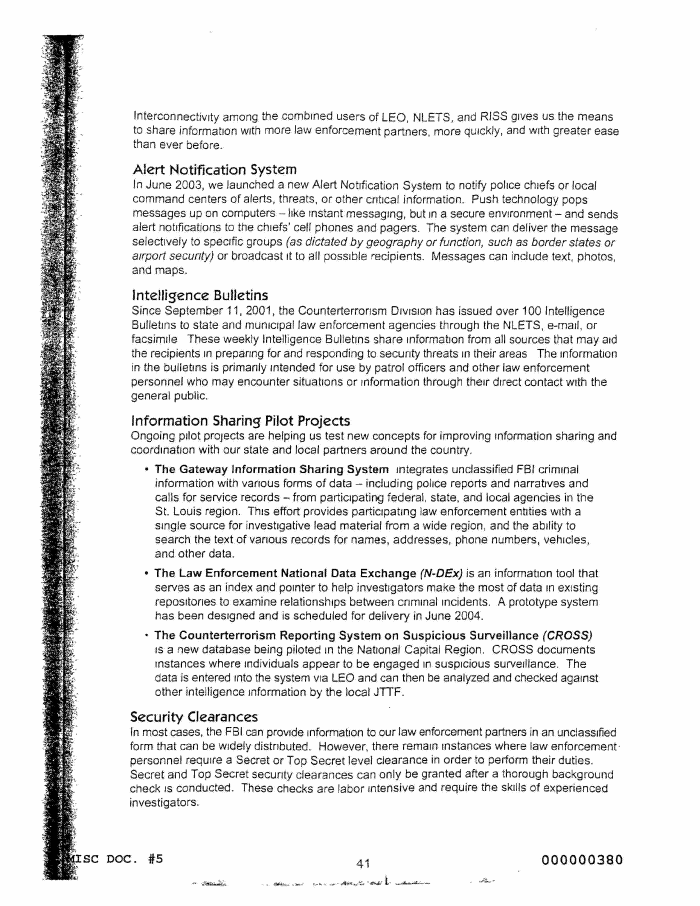 Page 47 of FBI Vault FBI Report Apr 2004