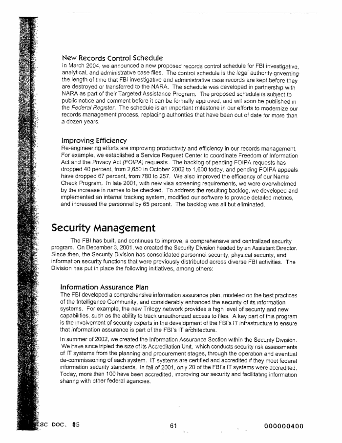 Page 67 of FBI Vault FBI Report Apr 2004
