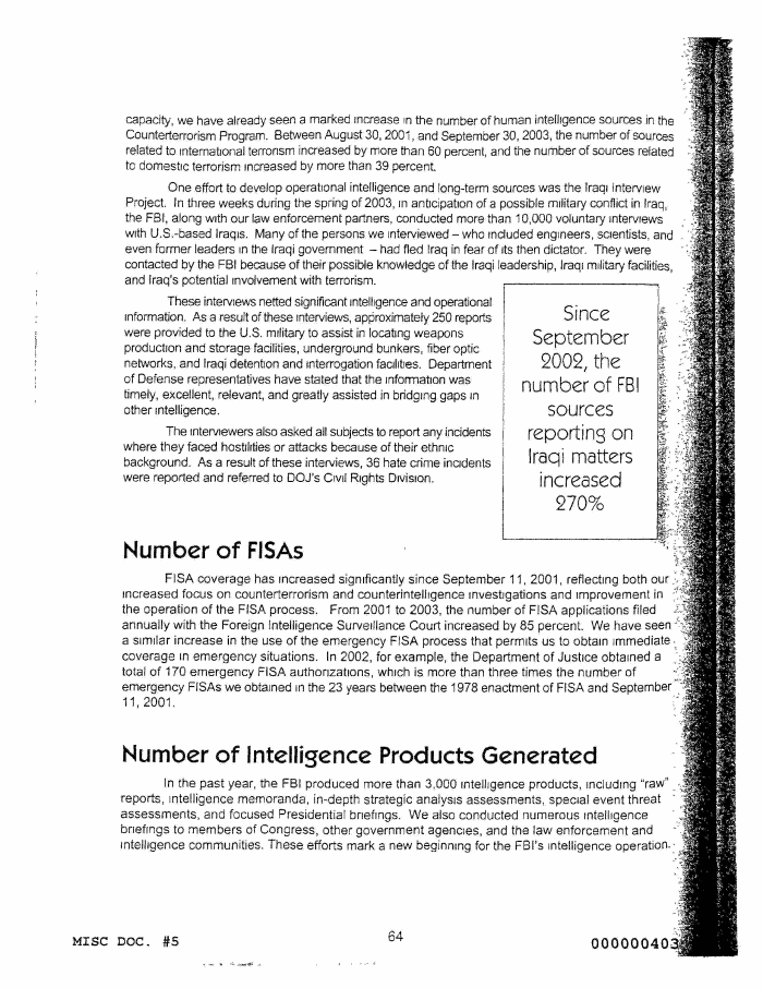 Page 70 of FBI Vault FBI Report Apr 2004
