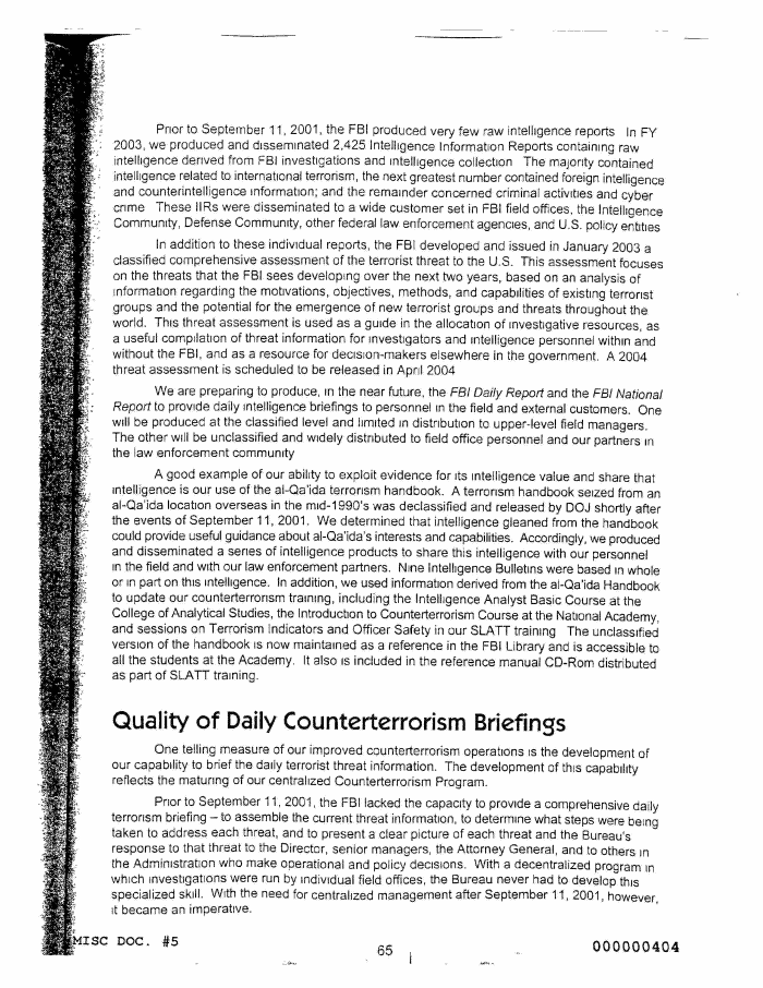 Page 71 of FBI Vault FBI Report Apr 2004