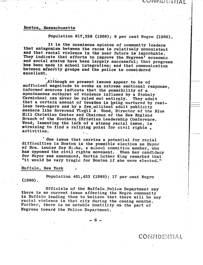 Page 14 of Hoover letter and FBI analysis on 1960s social unrest