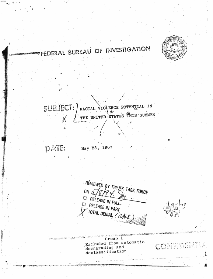 Page 2 of Hoover letter and FBI analysis on 1960s social unrest