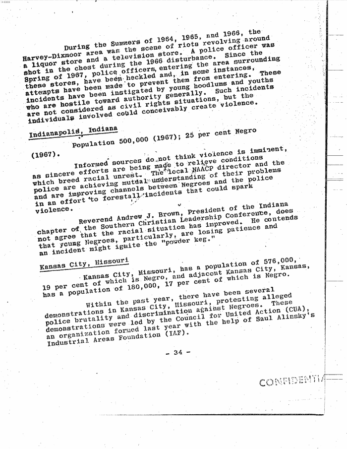 Page 42 of Hoover letter and FBI analysis on 1960s social unrest