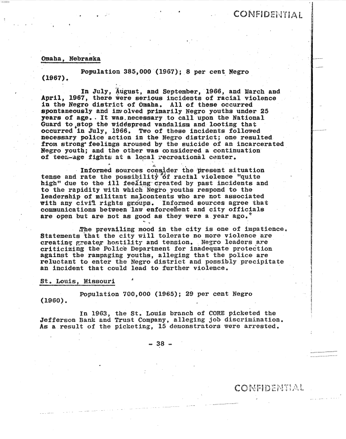 Page 46 of Hoover letter and FBI analysis on 1960s social unrest