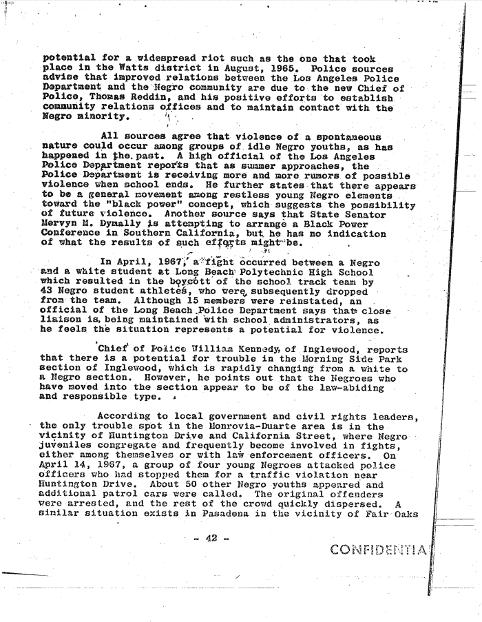Page 50 of Hoover letter and FBI analysis on 1960s social unrest