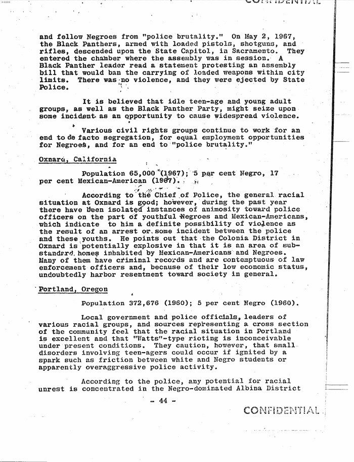 Page 52 of Hoover letter and FBI analysis on 1960s social unrest
