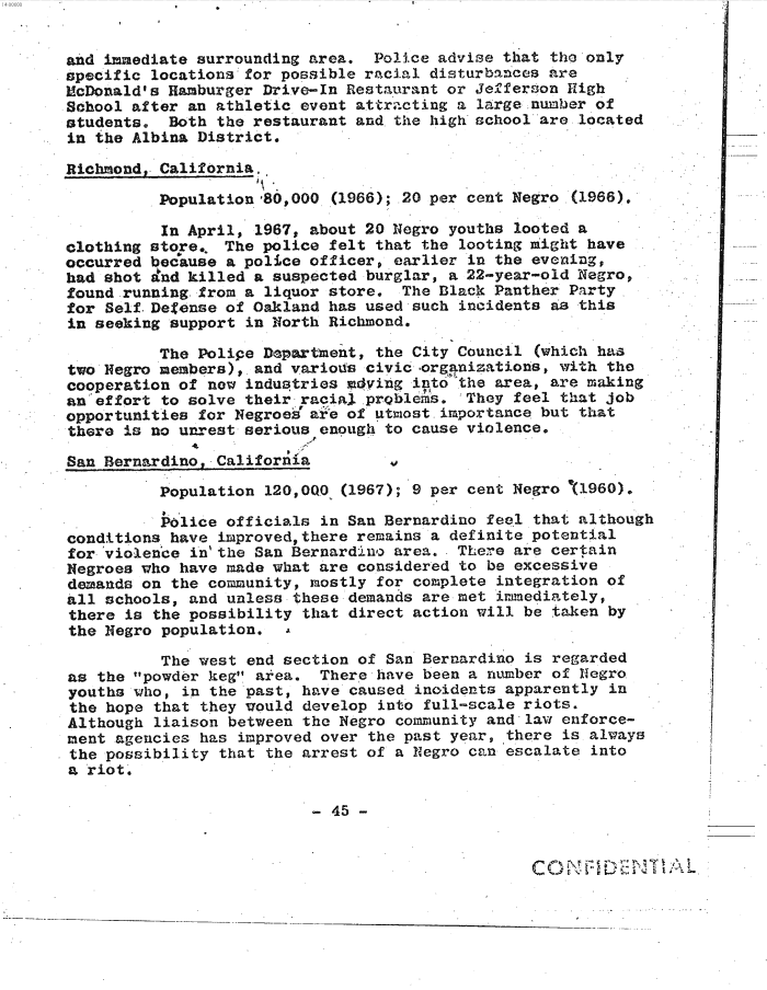 Page 53 of Hoover letter and FBI analysis on 1960s social unrest