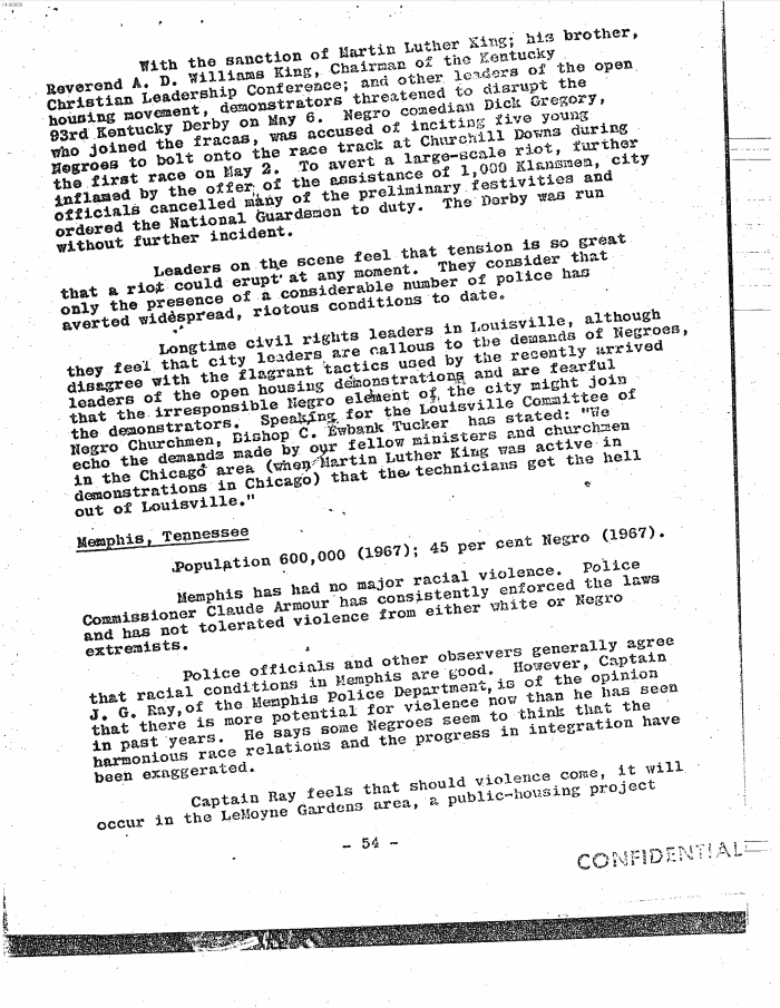 Page 62 of Hoover letter and FBI analysis on 1960s social unrest