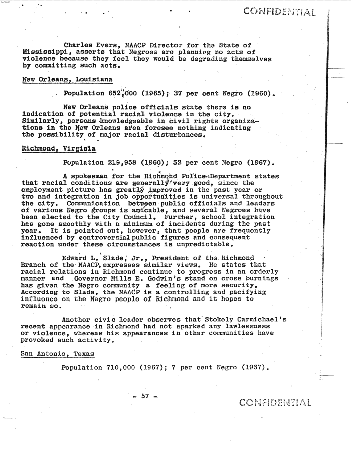 Page 65 of Hoover letter and FBI analysis on 1960s social unrest