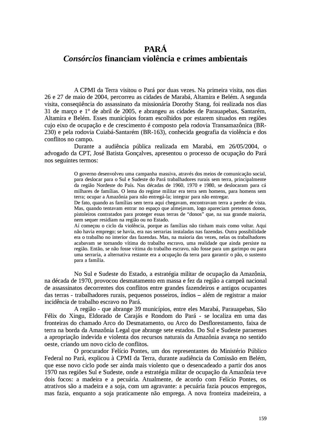 Page 159 from Relatório final da comissão
