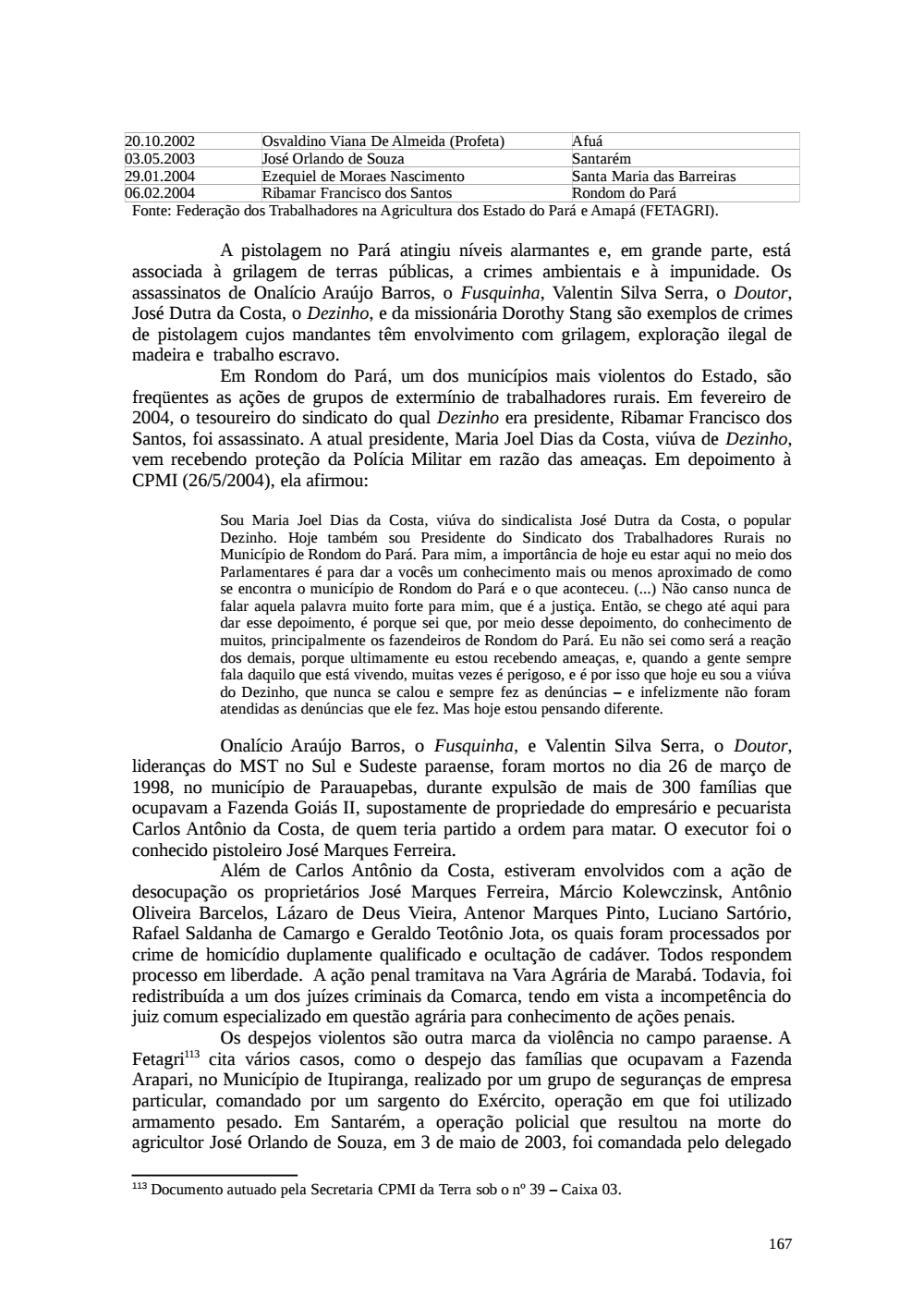 Page 167 from Relatório final da comissão