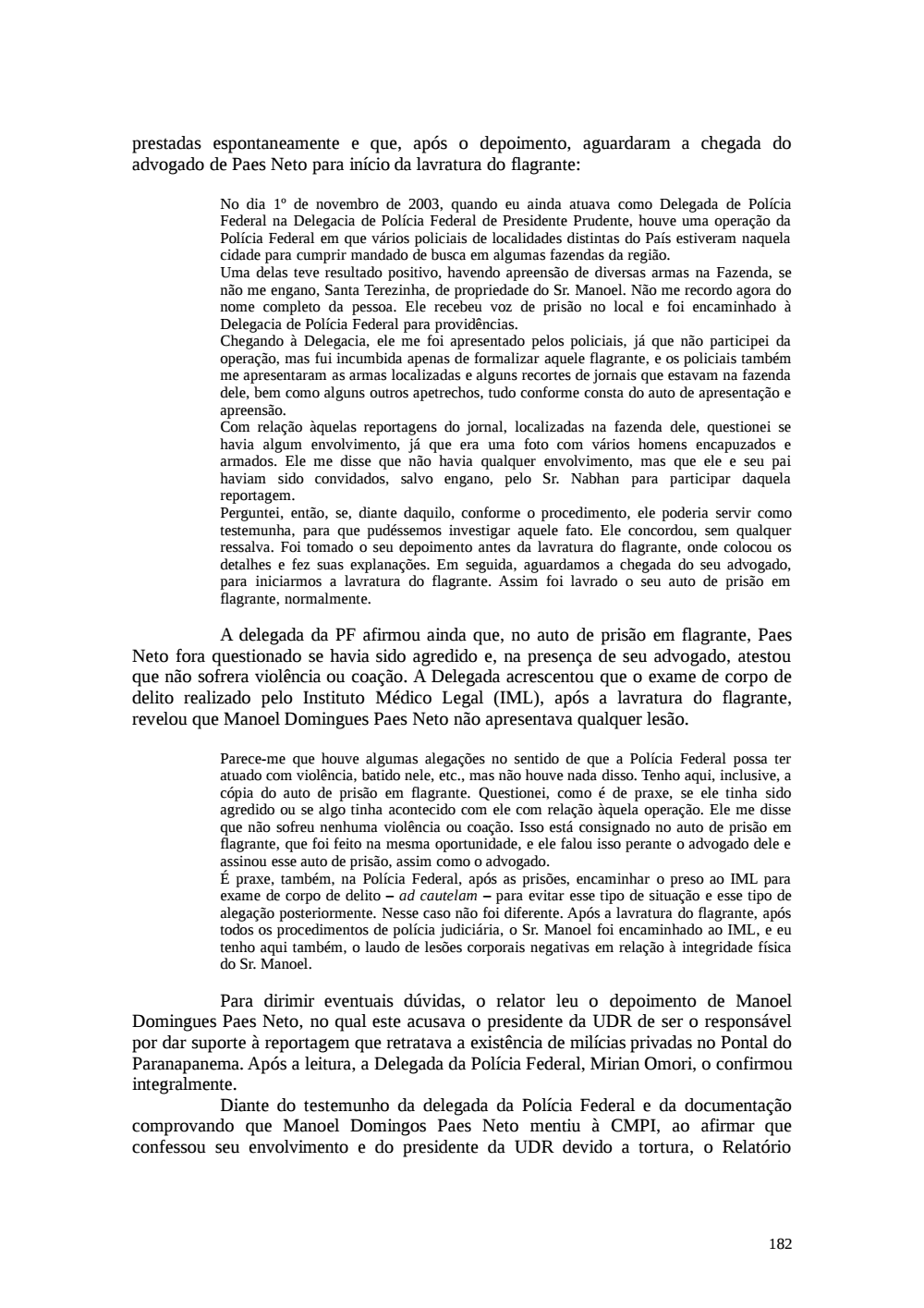 Page 182 from Relatório final da comissão