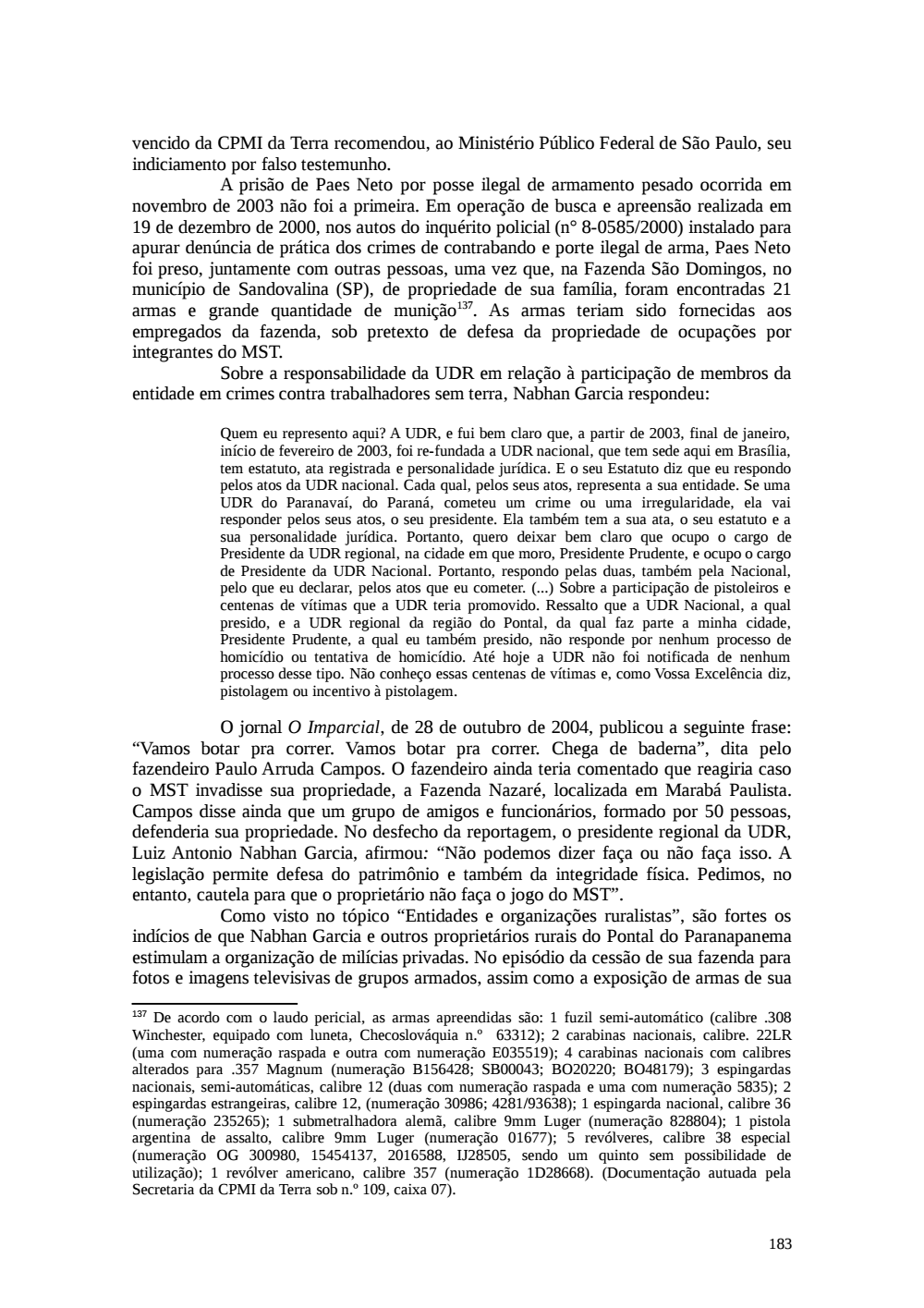 Page 183 from Relatório final da comissão