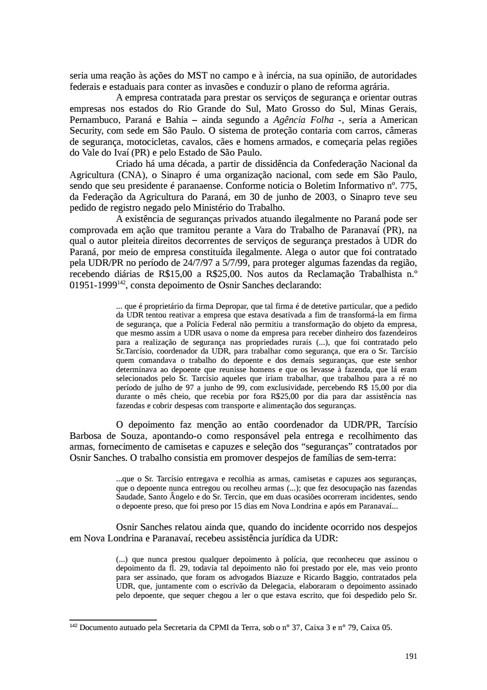 Page 191 from Relatório final da comissão