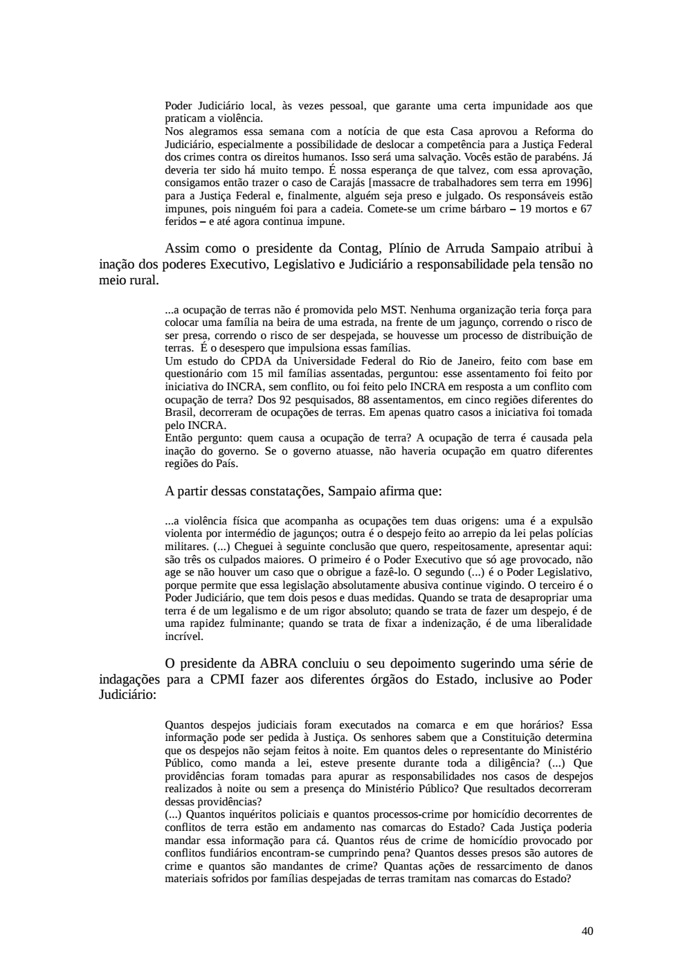 Page 40 from Relatório final da comissão