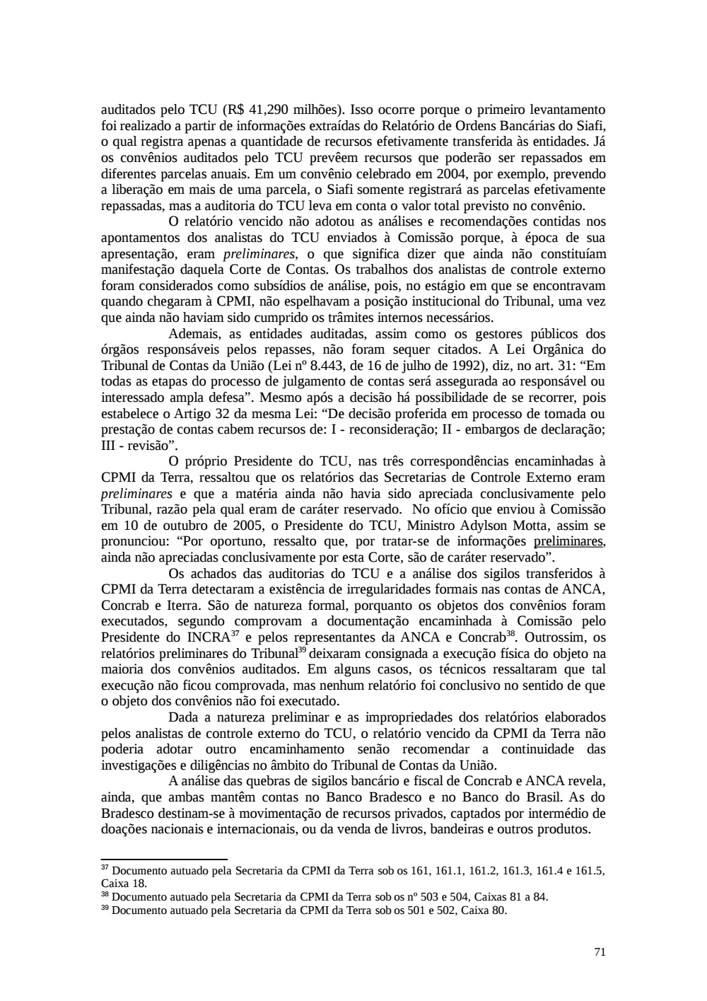 Page 71 from Relatório final da comissão