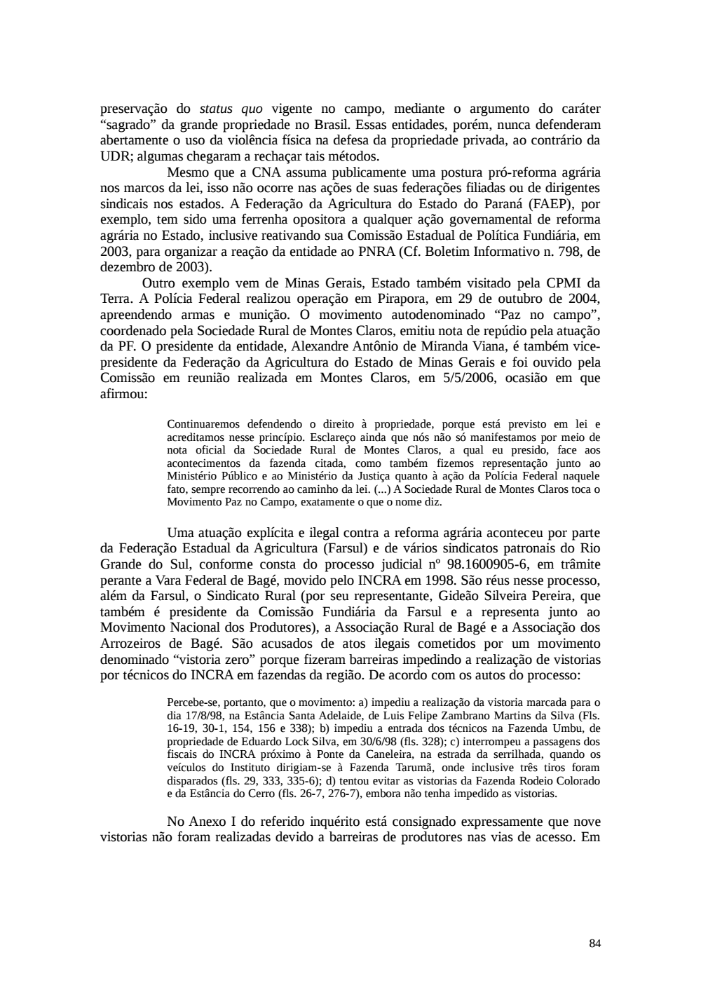 Page 84 from Relatório final da comissão
