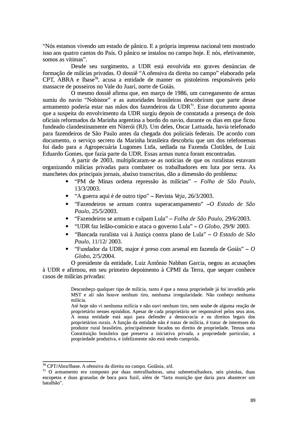 Page 89 from Relatório final da comissão