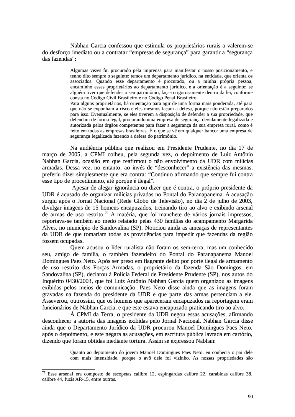 Page 90 from Relatório final da comissão
