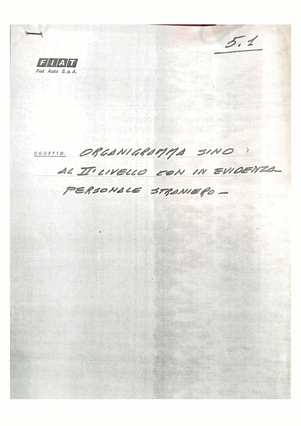 Page 1 from Archival organizational chart from Fiat’s Italian headquarters showing the Brazilian security apparatus