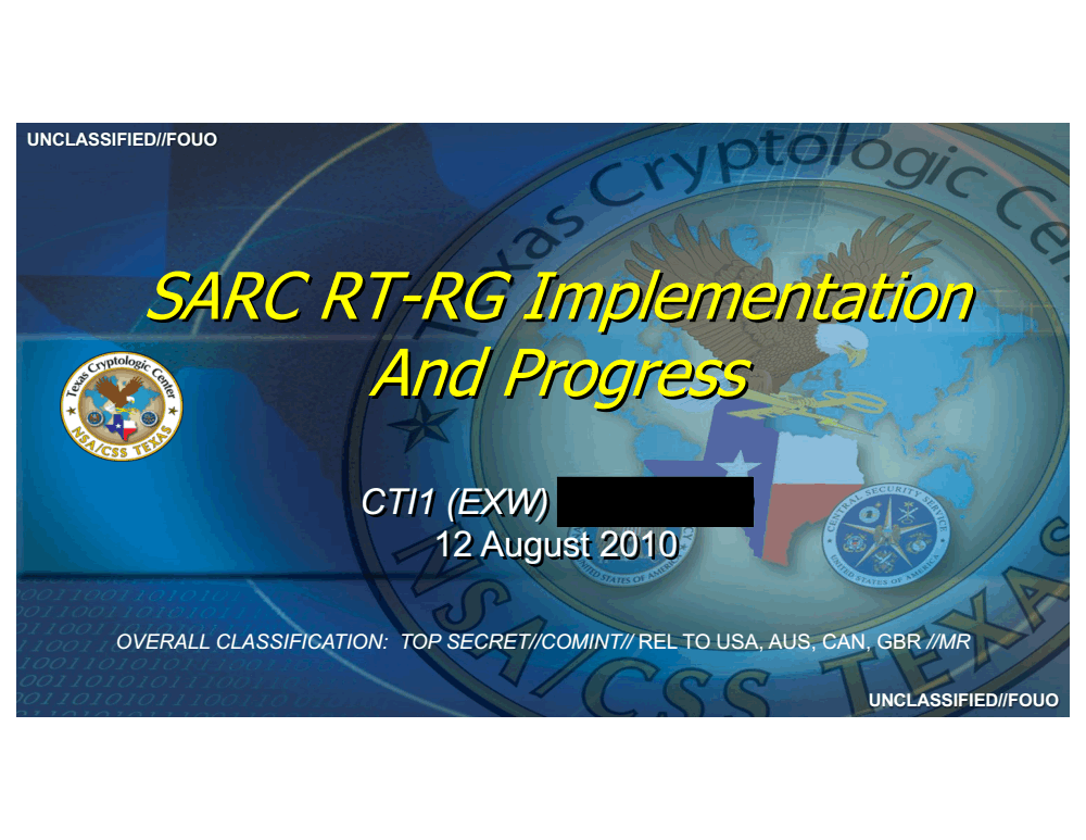 NSA Presentation on Border Use of RTRG 2010 - The Intercept