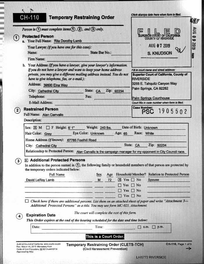 C - Restraining Order Denied - DocumentCloud