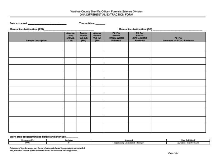 DNA DIFFERENTIAL EXTRACTION FORM(5995 9) - DocumentCloud