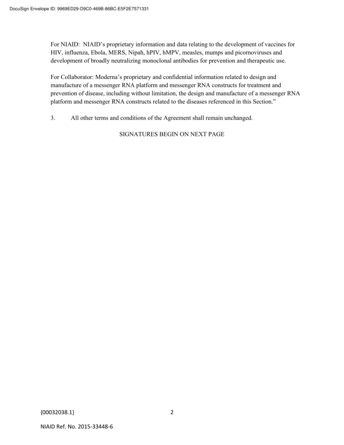 Page 17 of NIH-Moderna Confidential Agreements
