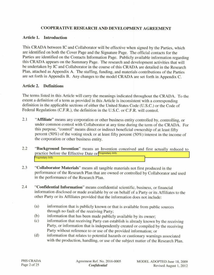 Page 20 of NIH-Moderna Confidential Agreements