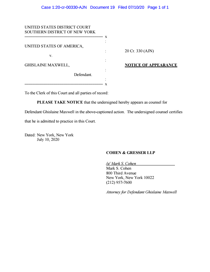 Notice Of Attorney Appearance Defendant 2100