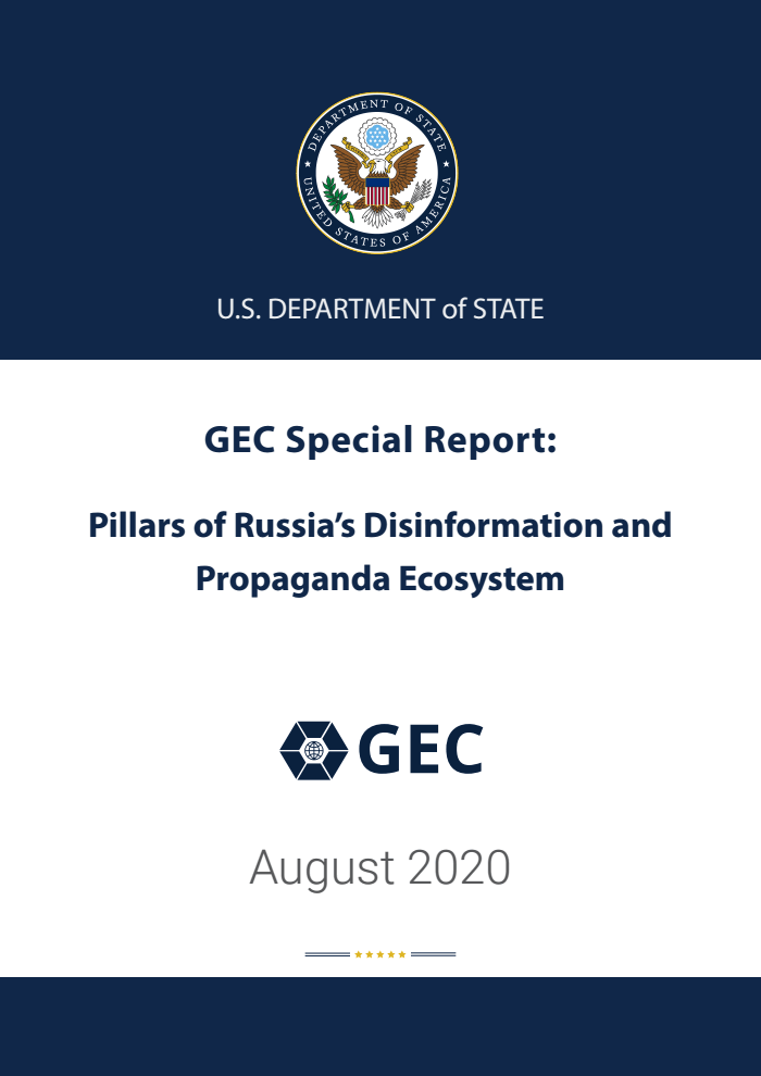Page 1 of Pillars of Russia’S Disinformation and Propaganda Ecosystem 08 04 20