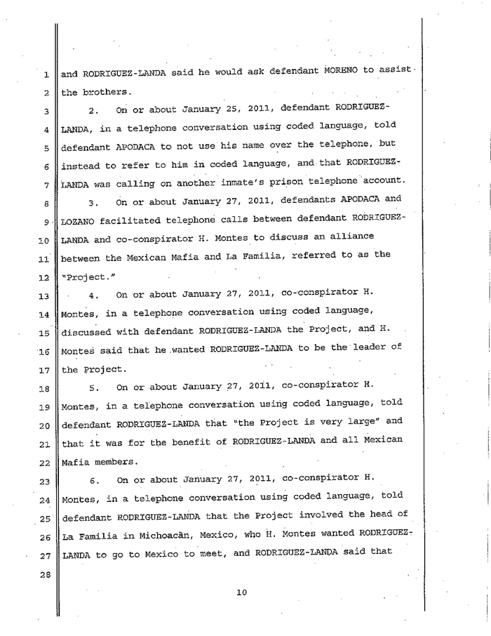 Page 10 of La Familia Indictment