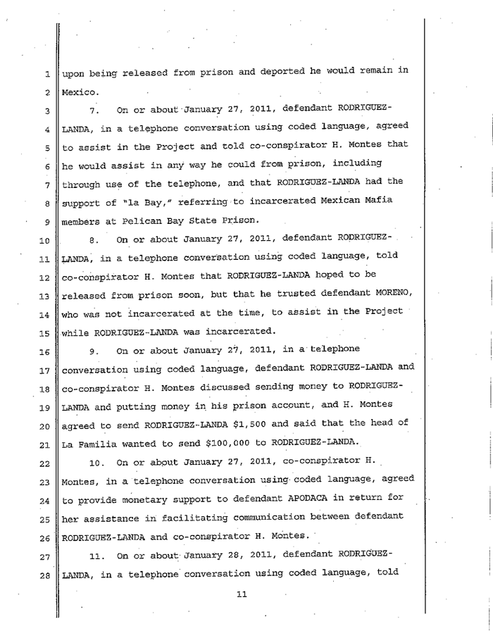 Page 11 of La Familia Indictment