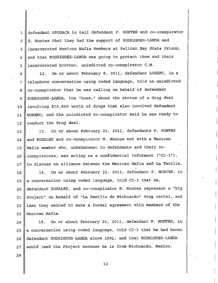 Page 12 of La Familia Indictment