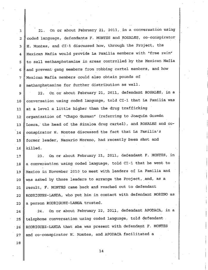 Page 14 of La Familia Indictment