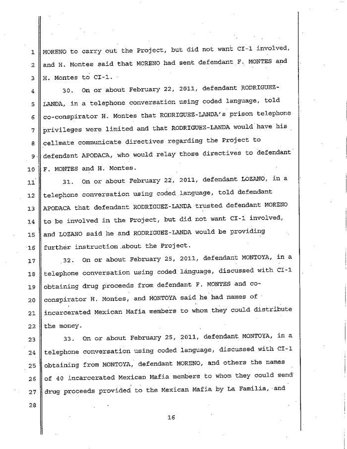 Page 16 of La Familia Indictment