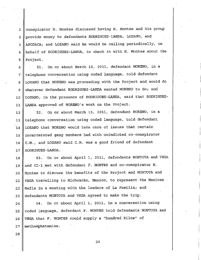 Page 20 of La Familia Indictment