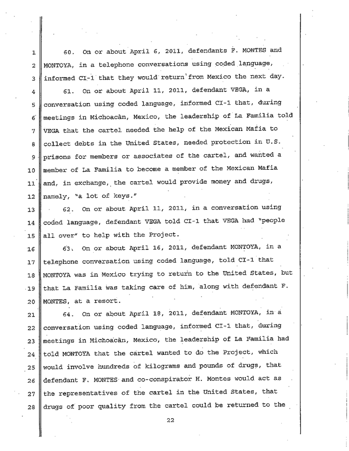 Page 22 of La Familia Indictment