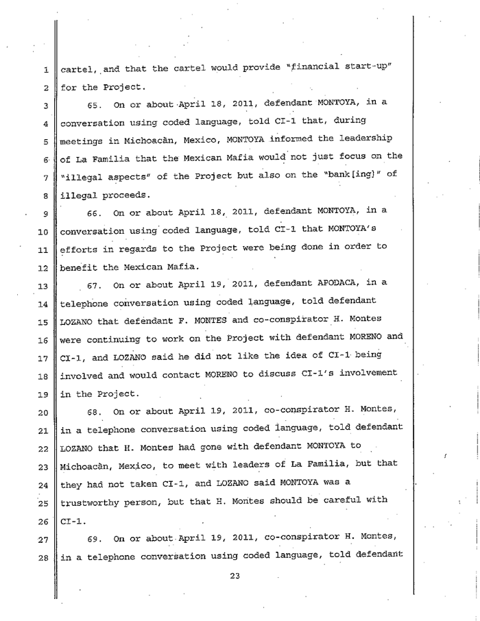 Page 23 of La Familia Indictment