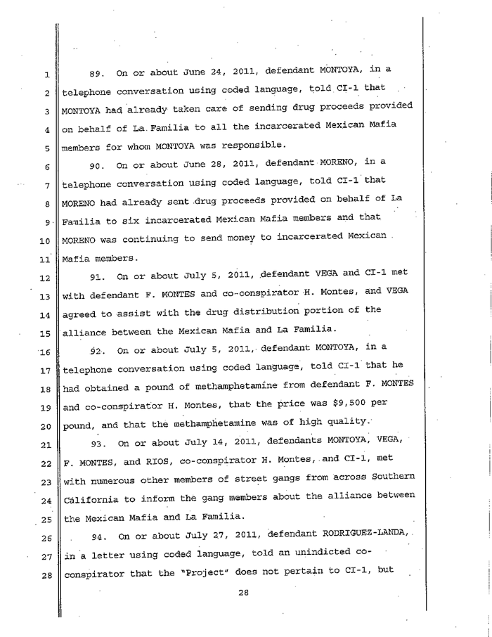 Page 28 of La Familia Indictment