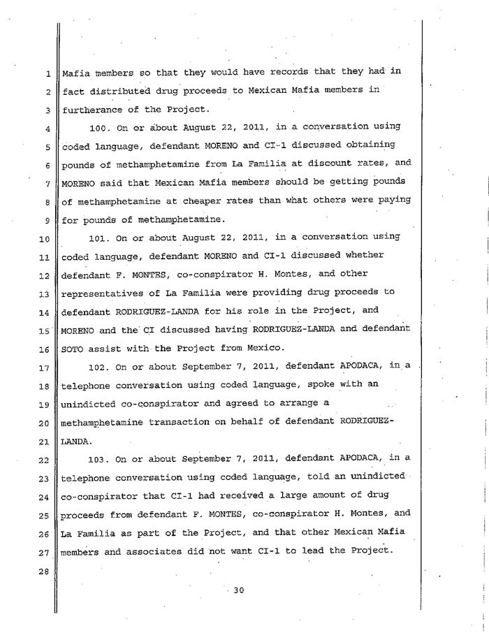 Page 30 of La Familia Indictment