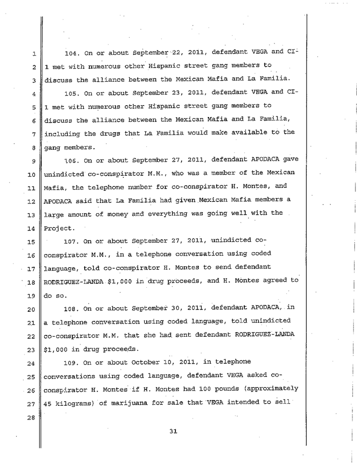 Page 31 of La Familia Indictment